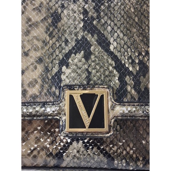 Victorias Secret Snakeskin Print Shoulder Bag Gold Chain Strap Grey Brown Flap - Picture 3 of 8